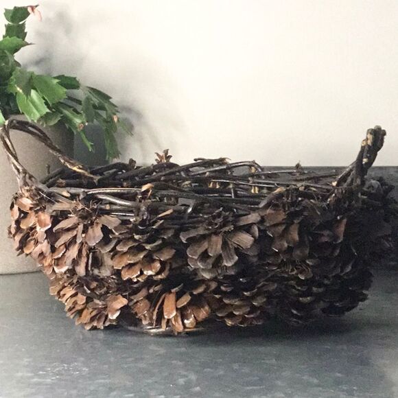 Cone basket pinecone gift decor decoration natural rustic - Picture 4 of 5